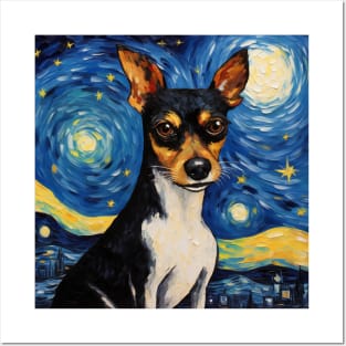 Rat Terrier painted in Van Gogh style Posters and Art